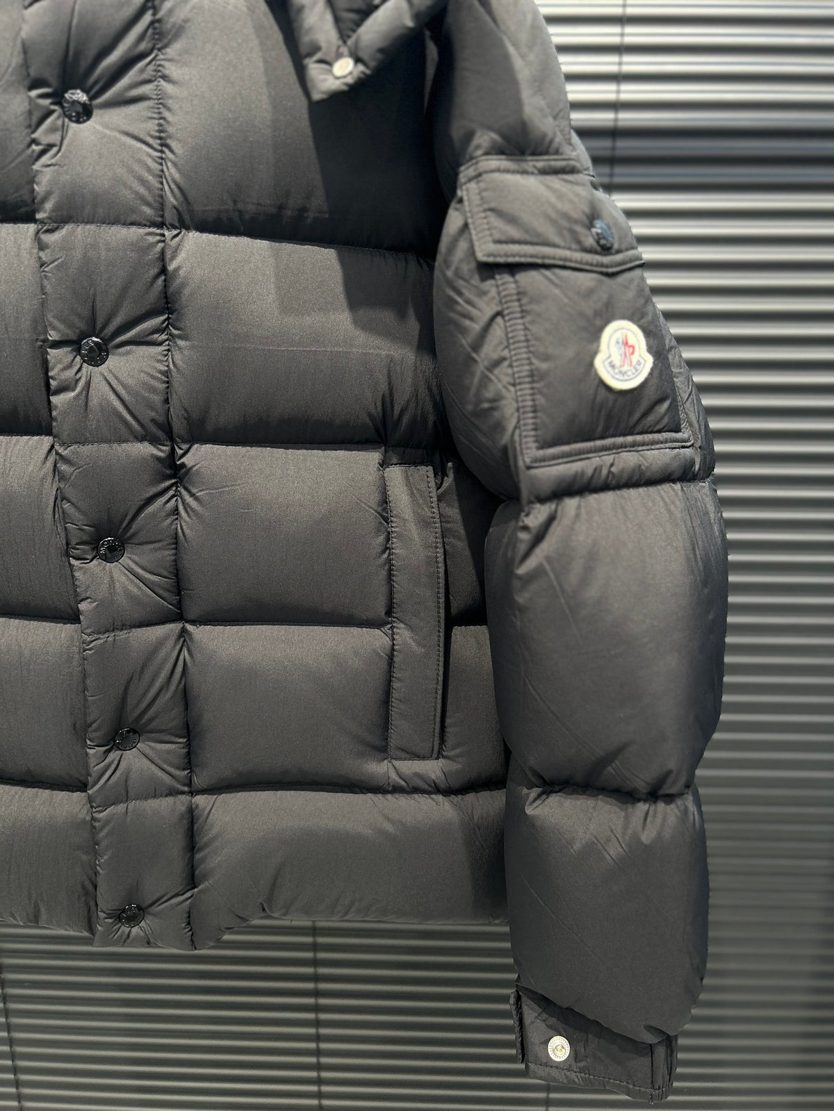 Moncler Black Double-Breasted Quilted Down Coat