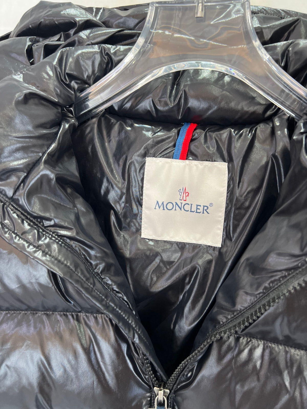 Moncler Black Glossy Oversized Hooded Down Jacket