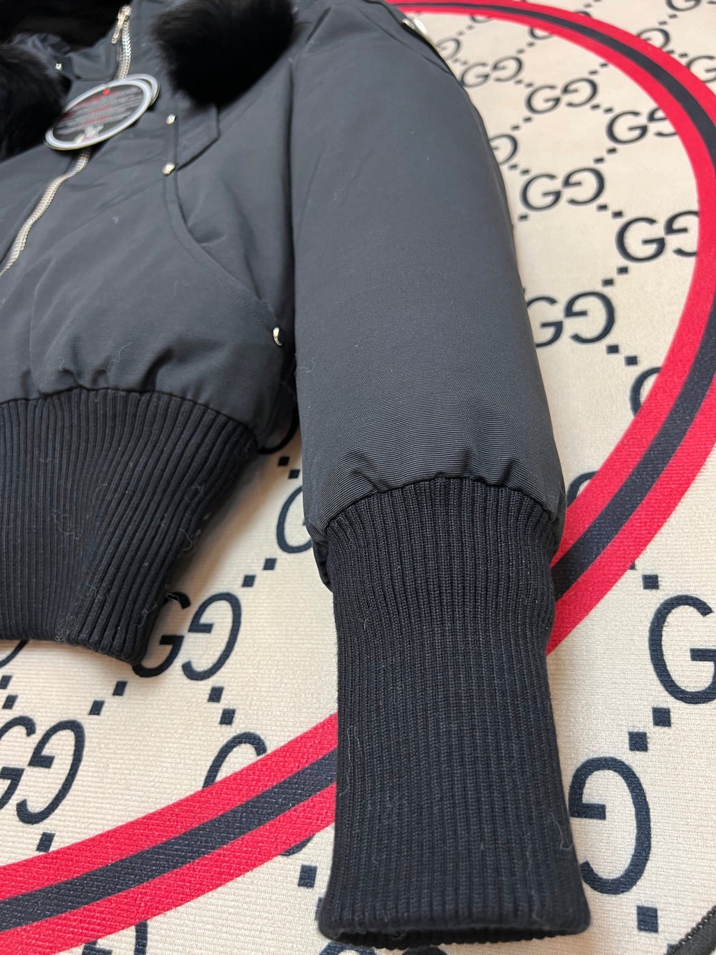 Moose Knuckles Black Ballistic Parka Black Fur Trim