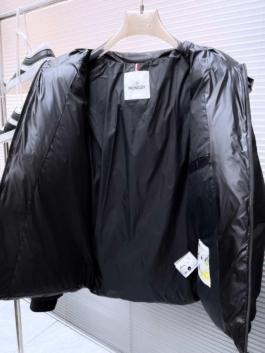 Moncler Black Back Logo Hooded Down Jacket
