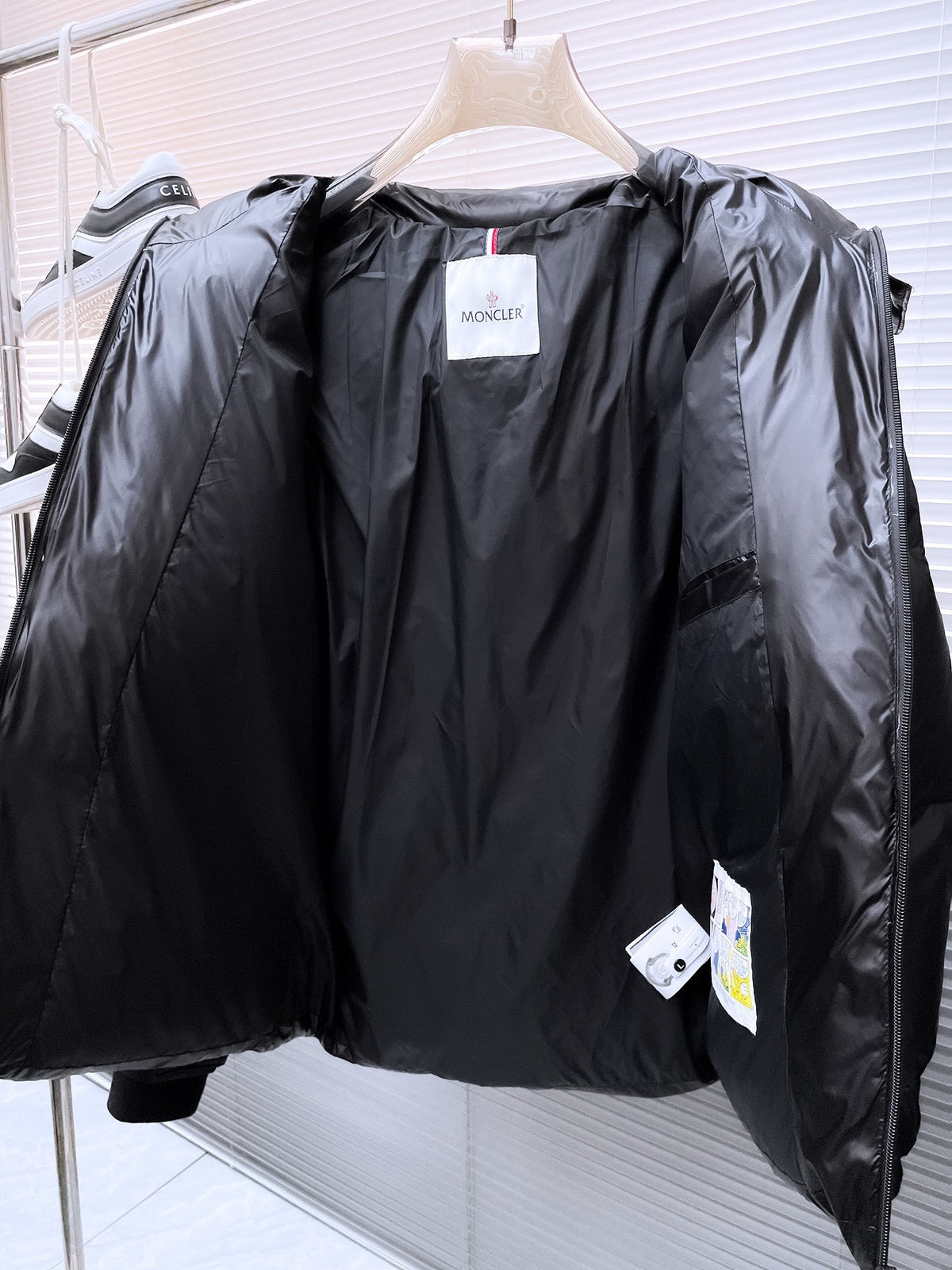 Moncler Black Back Logo Hooded Down Jacket
