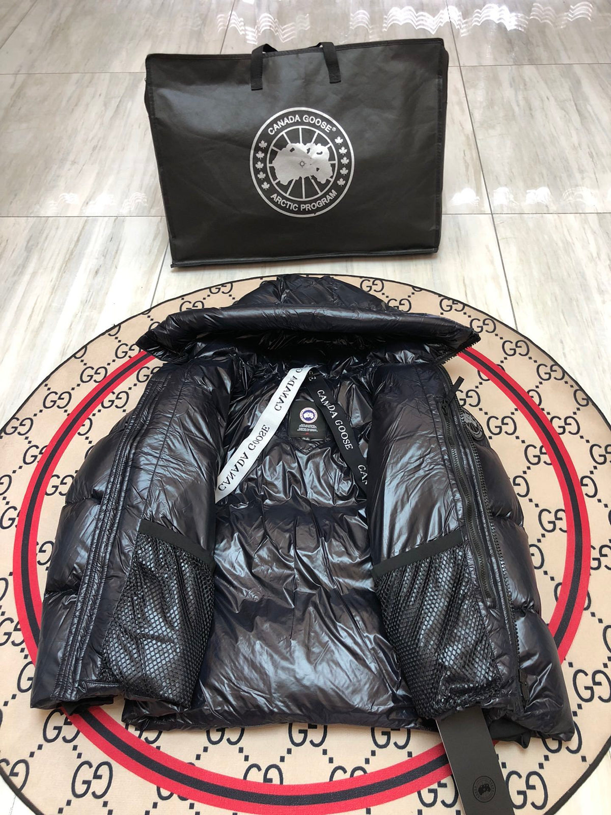Canada Goose Black Glossy Puffer Jacket
