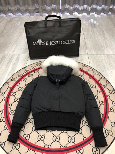 Moose Knuckles Black Ballistic Parka Black Fur Trim