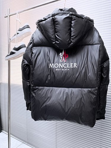 Moncler Black Back Logo Hooded Down Jacket
