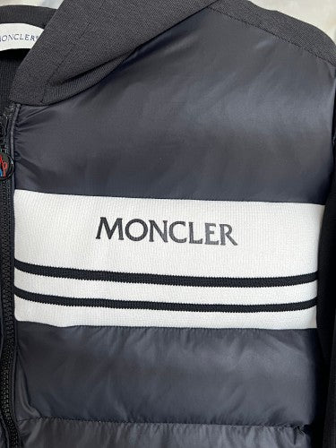 Moncler Charcoal Hybrid Knit Band Down Jacket
