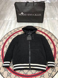 Moose Knuckles Charcoal Sherpa Hoodie Striped Cuffs