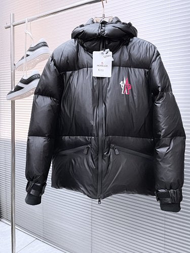 Moncler Black Back Logo Hooded Down Jacket