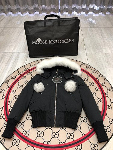 Moose Knuckles Black Ballistic Parka Black Fur Trim