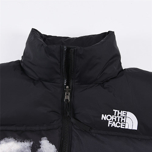 The North Face Black White Mountain Print Nuptse 1992 Anniversary Down Jacket