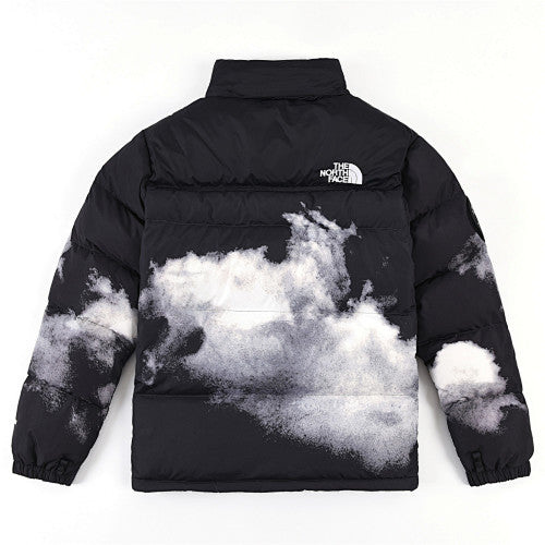 The North Face Black White Mountain Print Nuptse 1992 Anniversary Down Jacket