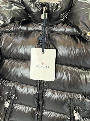 Moncler Black Glossy Oversized Hooded Down Jacket