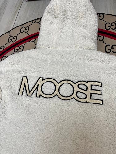 Moose Knuckles White Sherpa Hoodie