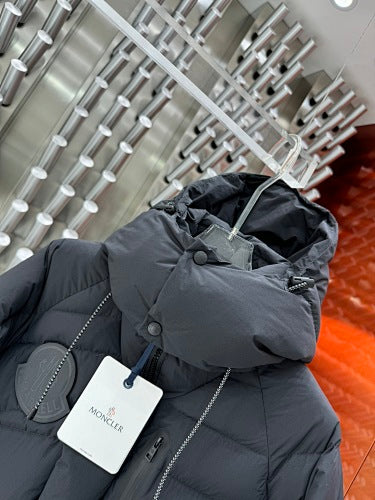 Moncler Navy Matte Hooded Down Puffer Jacket