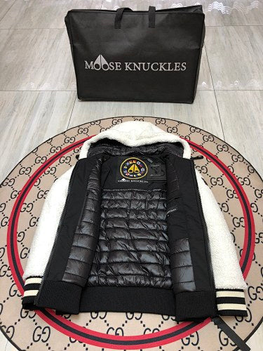 Moose Knuckles White Sherpa Hoodie