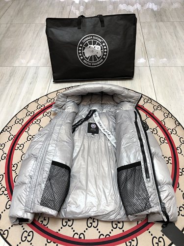 Canada Goose Silver Glossy Puffer Jacket