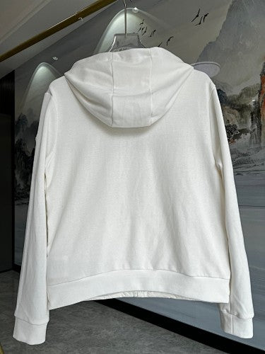Moncler White Hybrid Knit Band Down Jacket