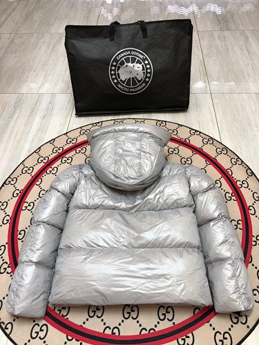 Canada Goose Silver Glossy Puffer Jacket