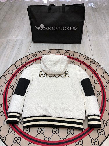 Moose Knuckles White Sherpa Hoodie