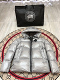 Canada Goose Silver Glossy Puffer Jacket
