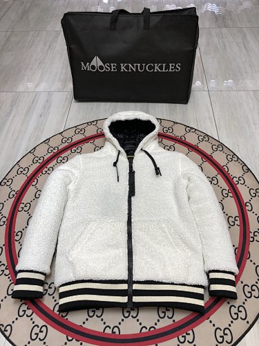 Moose Knuckles White Sherpa Hoodie