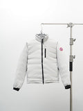 Canada Goose White Matte Short Puffer Jacket