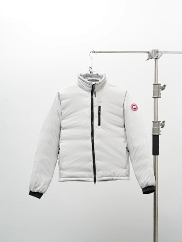 Canada Goose White Matte Short Puffer Jacket