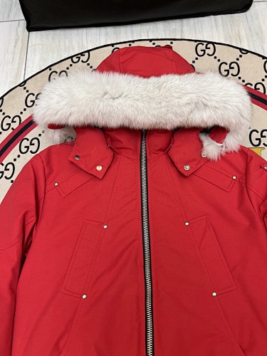 Moose Knuckles Red 3Q Parka White Fur Trim
