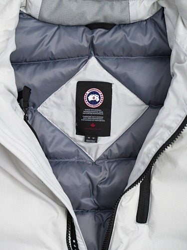 Canada Goose White Matte Short Puffer Jacket
