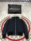Moose Knuckles Navy 3Q Parka White Fur Trim