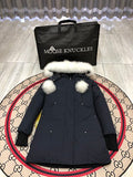Moose Knuckles Navy Ballistic Parka White Fur Trim