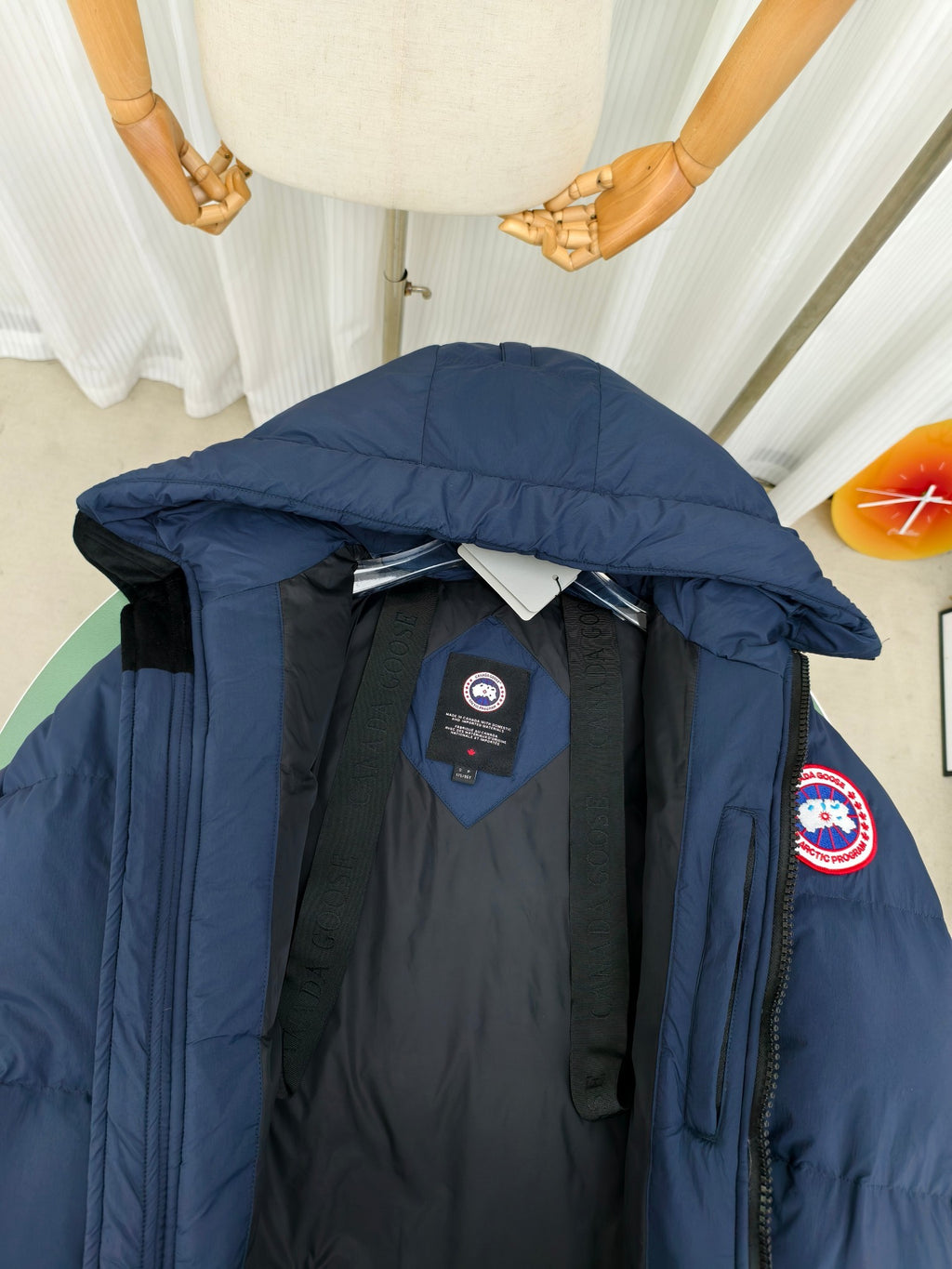 Canada Goose Navy Hooded Quilted Puffer Jacket