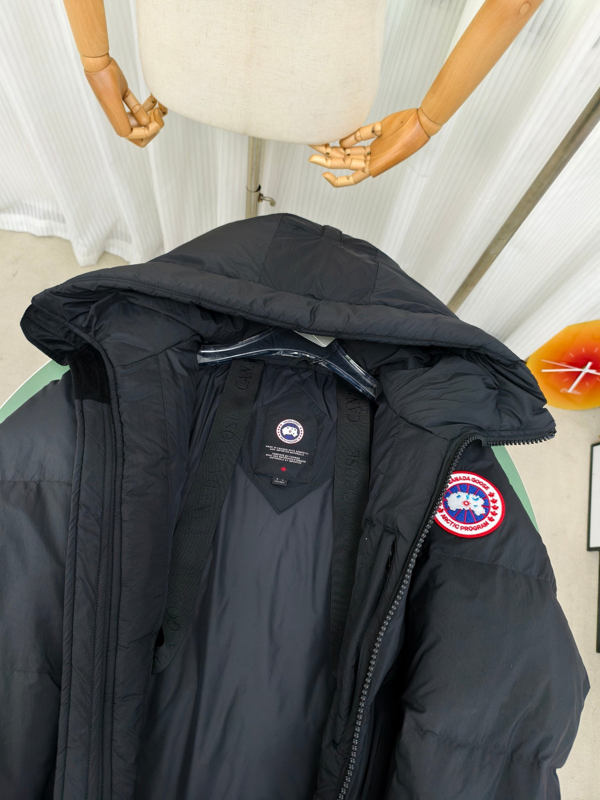 Canada Goose Black Matte Oversized Hooded Puffer Jacket