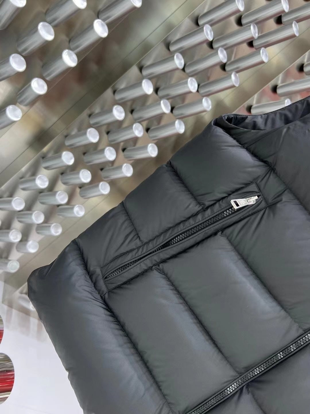 Moncler Dark Grey Hooded Down Vest