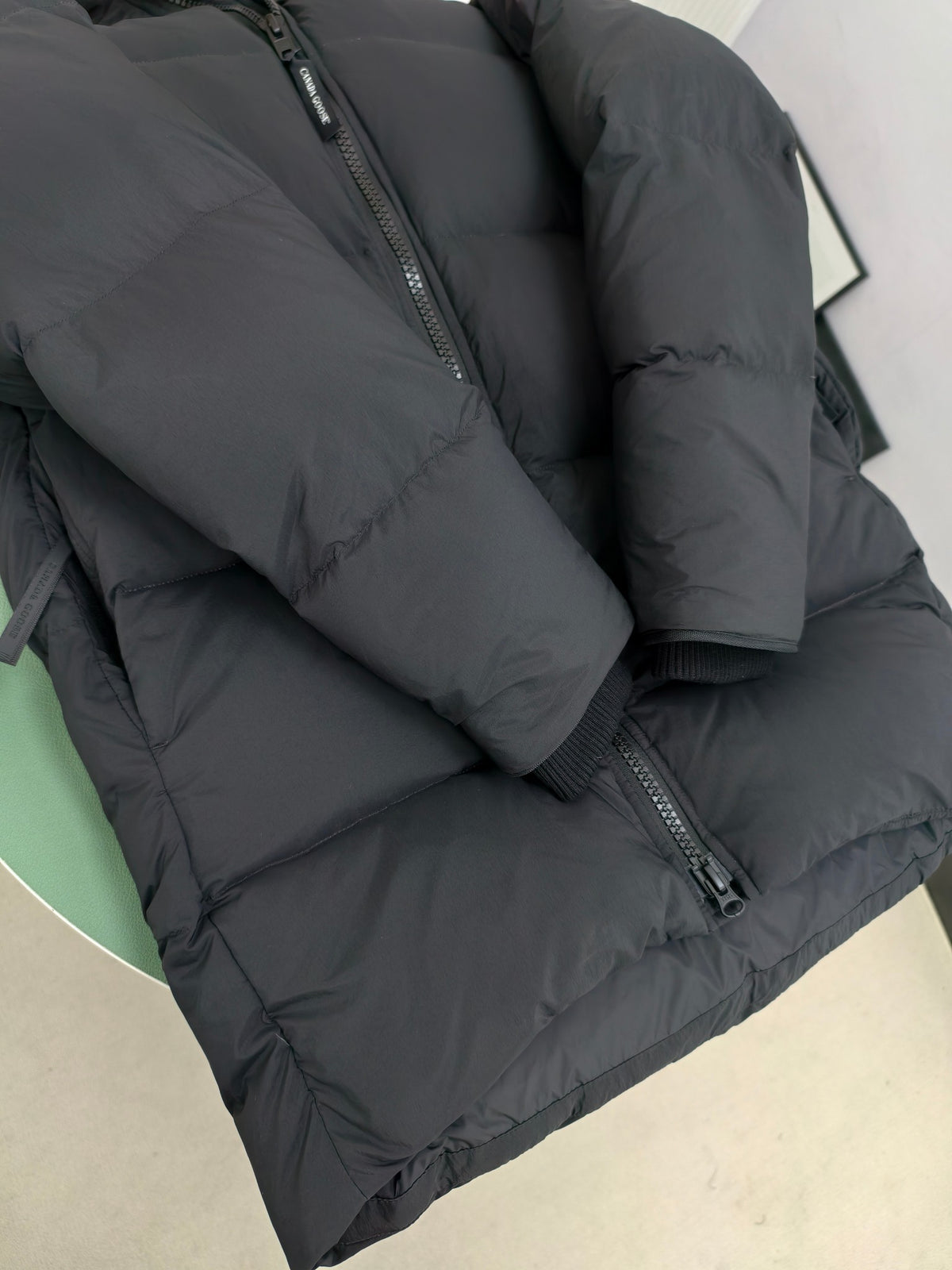 Canada Goose Black Matte Oversized Hooded Puffer Jacket