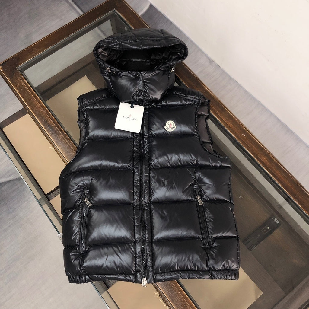 Moncler Black Hooded Down Vest