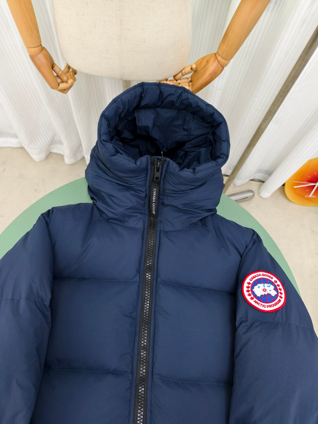 Canada Goose Navy Hooded Quilted Puffer Jacket
