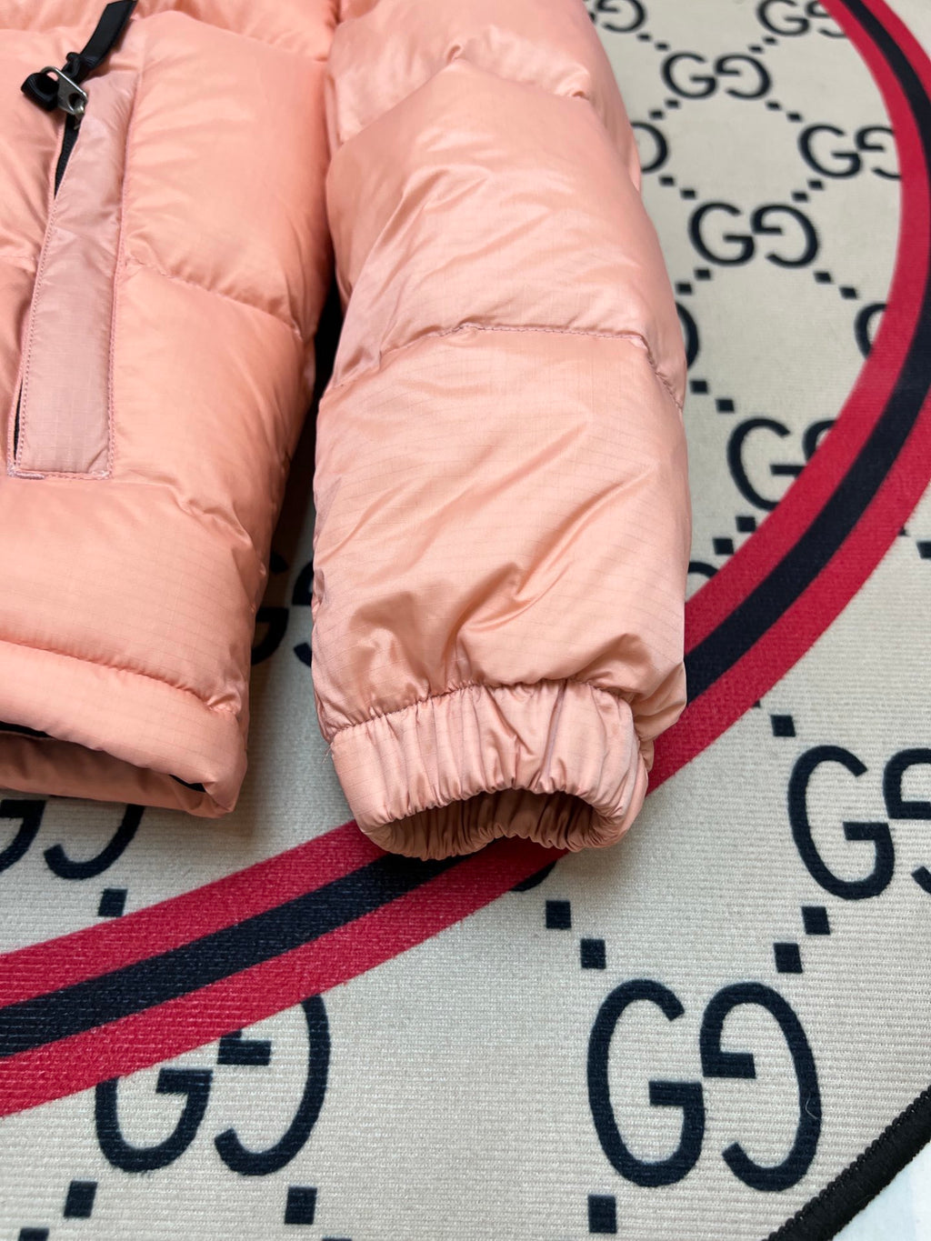 The North Face Pink Nuptse 700-Fill Down Jacket Black Colorblock
