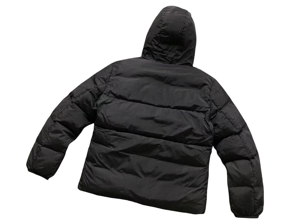 Moncler Black Matte Logo Hood Down Puffer Jacket