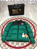 The North Face Green Nuptse 700-Fill Down Jacket Black Colorblock