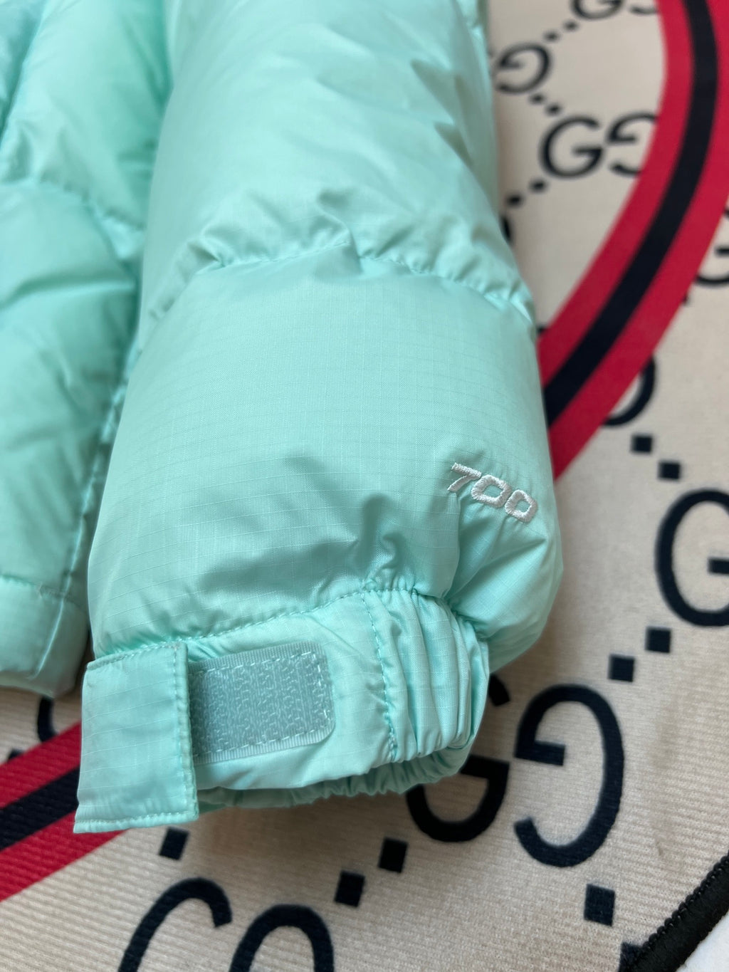 The North Face Mint Nuptse 700-Fill Down Jacket Black Colorblock