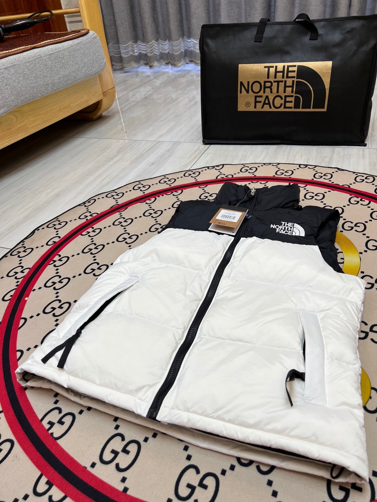 The North Face White 700 Down Vest
