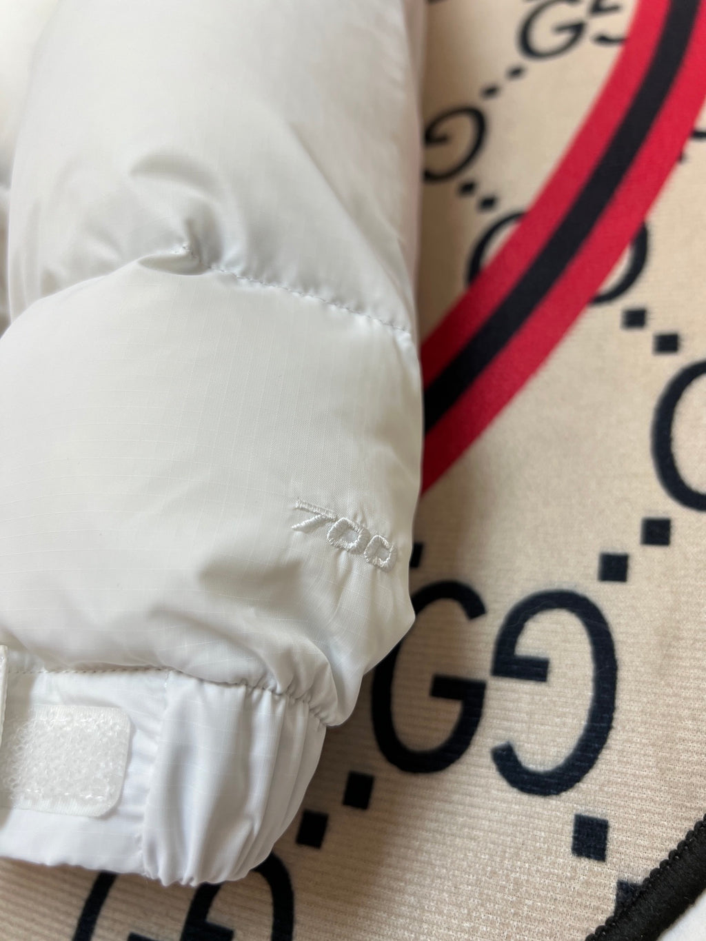The North Face White Nuptse 700-Fill Down Jacket Black Colorblock