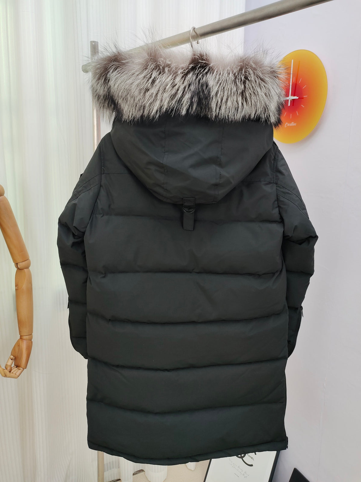 Moose Knuckles Black 3Q Down Parka with Raccoon Fur Trim
