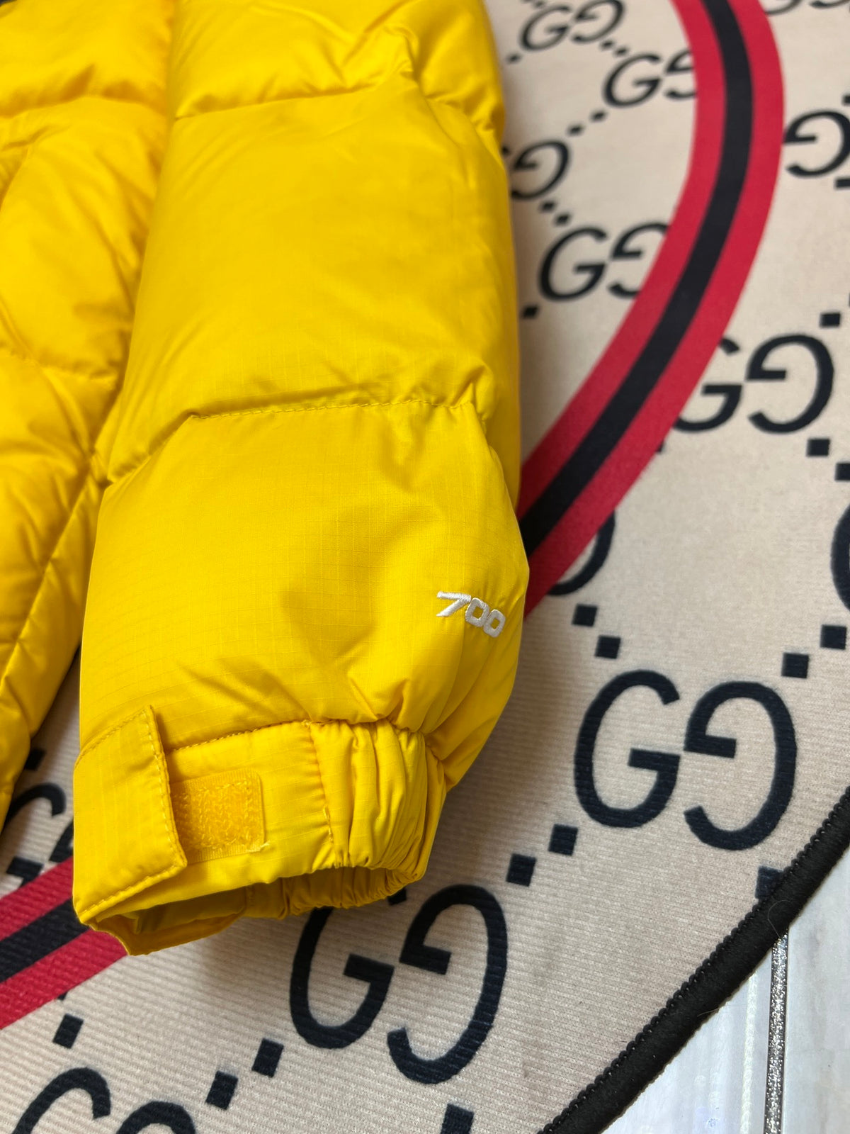 The North Face Yellow Nuptse 700-Fill Down Jacket Black Colorblock